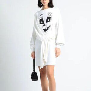 SS20 MOSCHINO Couture Jeremy Scott White Pumpkin Face Ghost Dress Trick/Chic